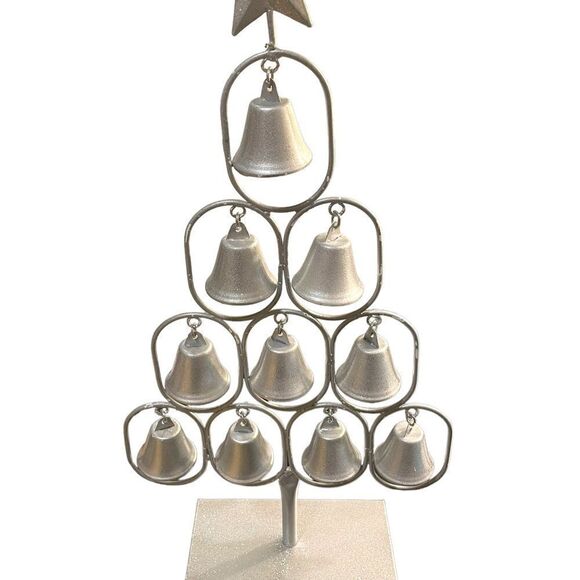 Silver Bell Christmas Tree Shelf Sitter NWOT - Picture 4 of 4